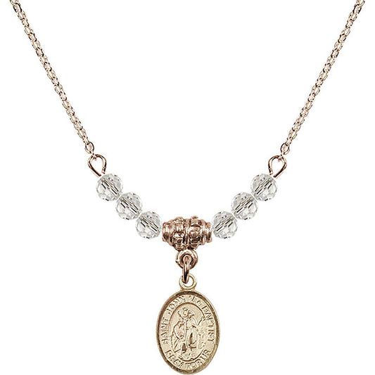 14kt Gold Filled Saint John the Baptist Birthstone Necklace with Crystal Beads - 9054