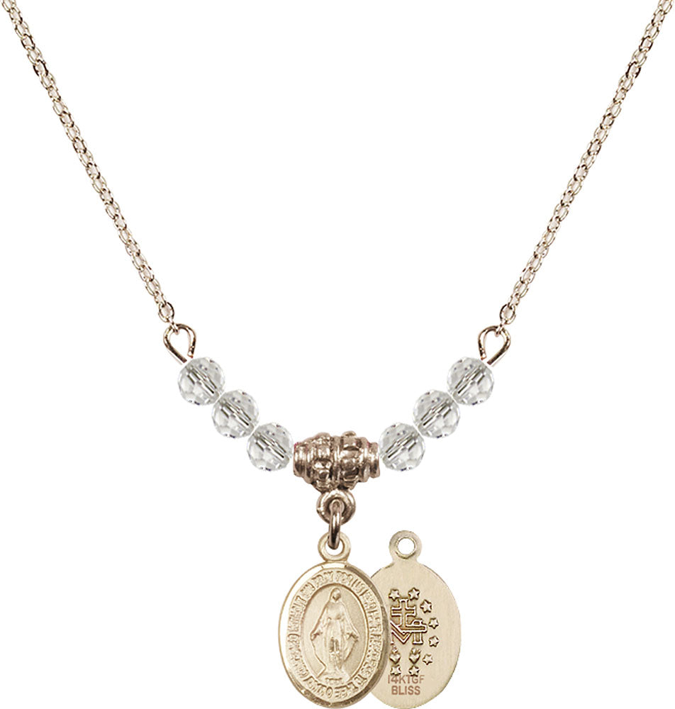 14kt Gold Filled Miraculous Birthstone Necklace with Crystal Beads - 9078