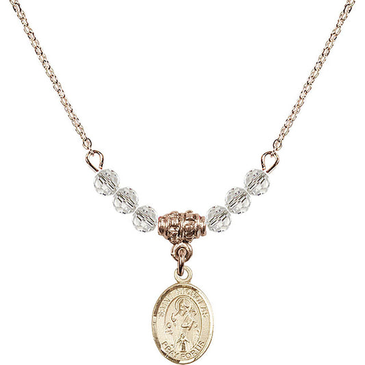 14kt Gold Filled Saint Nicholas Birthstone Necklace with Crystal Beads - 9080