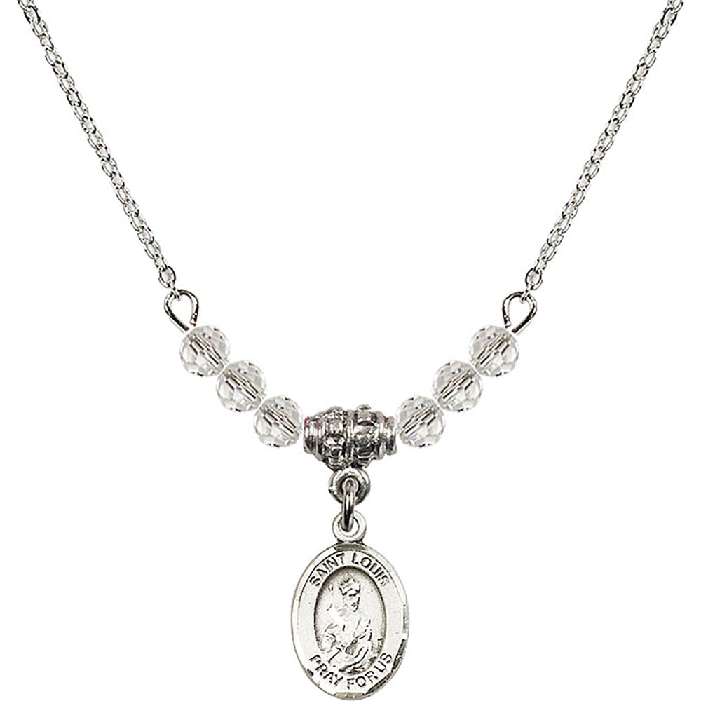 Sterling Silver Saint Louis Birthstone Necklace with Crystal Beads - 9081
