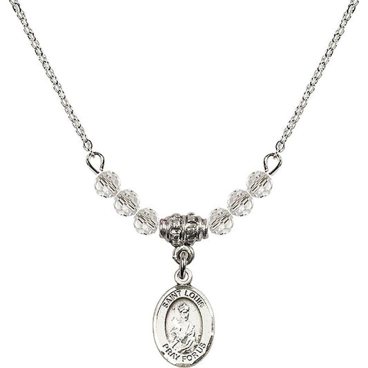 Sterling Silver Saint Louis Birthstone Necklace with Crystal Beads - 9081
