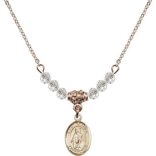 14kt Gold Filled Saint Patrick Birthstone Necklace with Crystal Beads - 9084