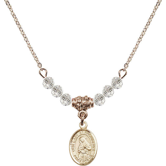 14kt Gold Filled Our Lady of Providence Birthstone Necklace with Crystal Beads - 9087