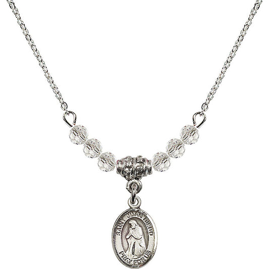 Sterling Silver Saint Juan Diego Birthstone Necklace with Crystal Beads - 9111