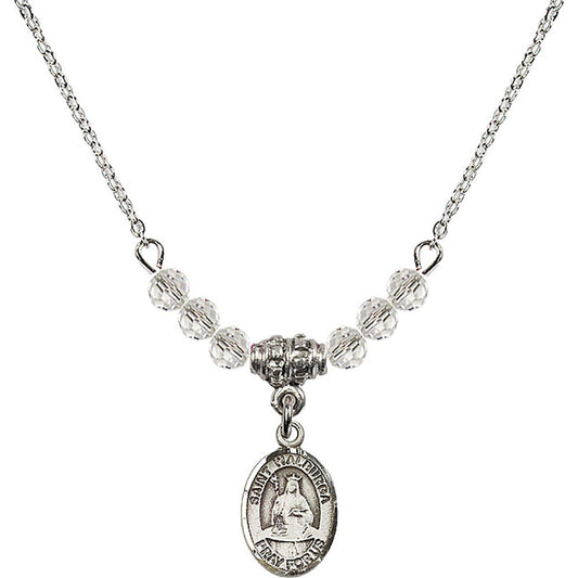 Sterling Silver Saint Walburga Birthstone Necklace with Crystal Beads - 9126