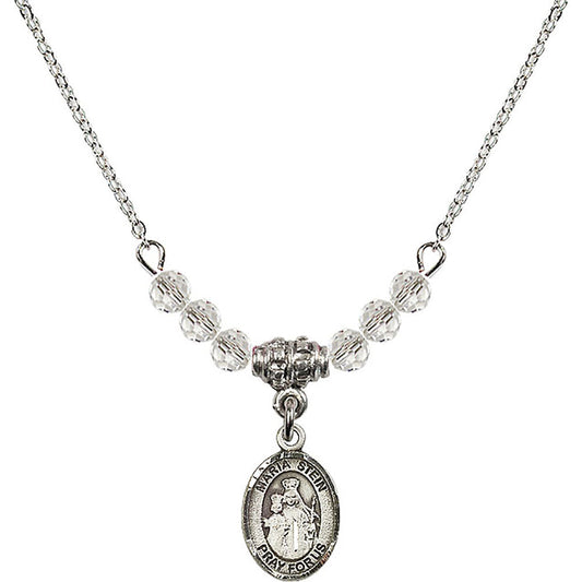 Sterling Silver Maria Stein Birthstone Necklace with Crystal Beads - 9133