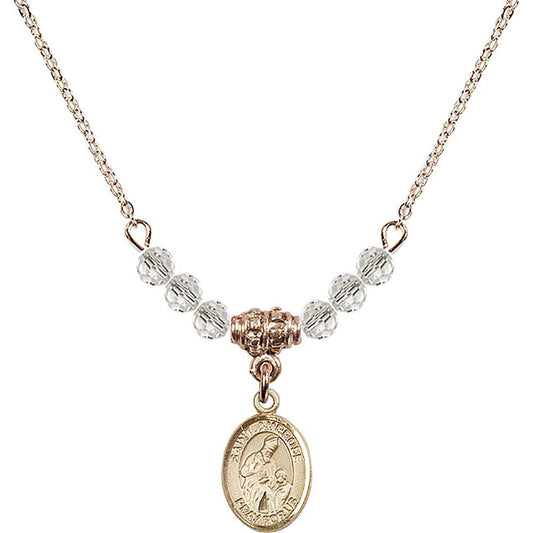 14kt Gold Filled Saint Ambrose Birthstone Necklace with Crystal Beads - 9137