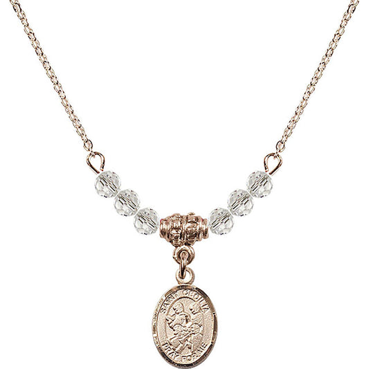14kt Gold Filled Saint Cecilia / Marching Band Birthstone Necklace with Crystal Beads - 9179