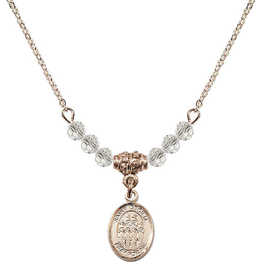 14kt Gold Filled Saint Cecilia / Choir Birthstone Necklace with Crystal Beads - 9180