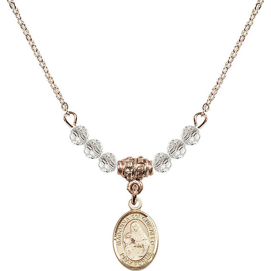 14kt Gold Filled Madonna del Ghisallo Birthstone Necklace with Crystal Beads - 9203