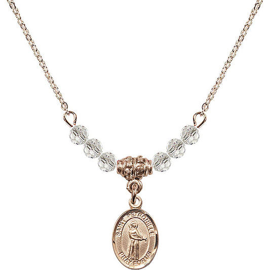 14kt Gold Filled Saint Petronille Birthstone Necklace with Crystal Beads - 9209