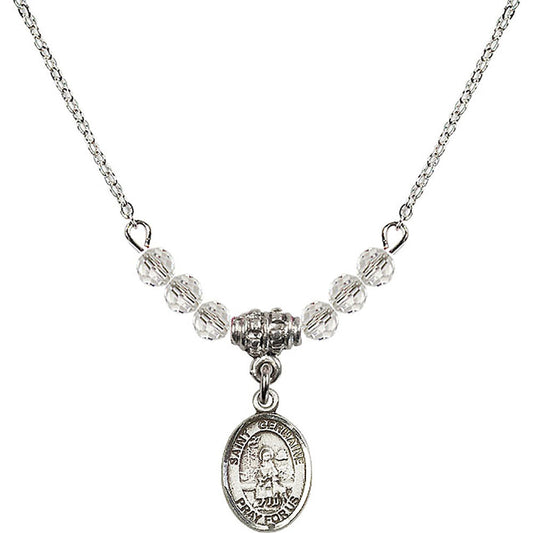 Sterling Silver Saint Germaine Cousin Birthstone Necklace with Crystal Beads - 9211