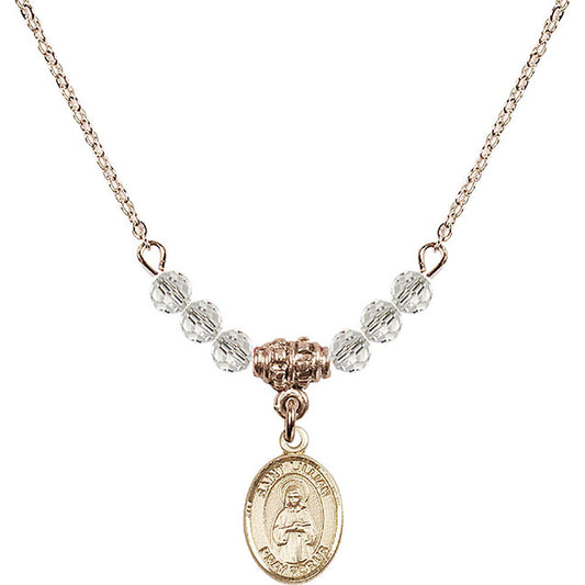 14kt Gold Filled Saint Lillian Birthstone Necklace with Crystal Beads - 9226