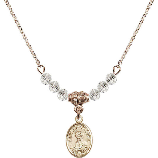 14kt Gold Filled Saint Dominic Savio Birthstone Necklace with Crystal Beads - 9227