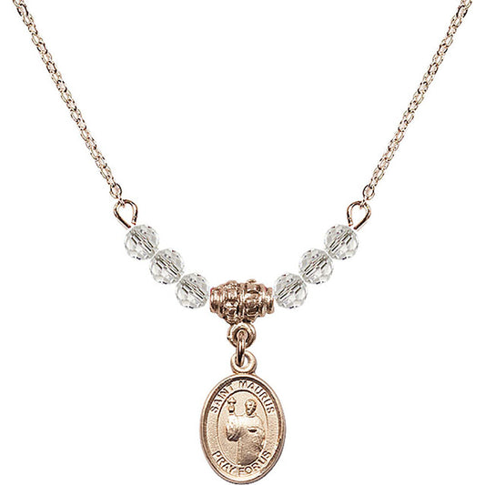 14kt Gold Filled Saint Maurus Birthstone Necklace with Crystal Beads - 9241