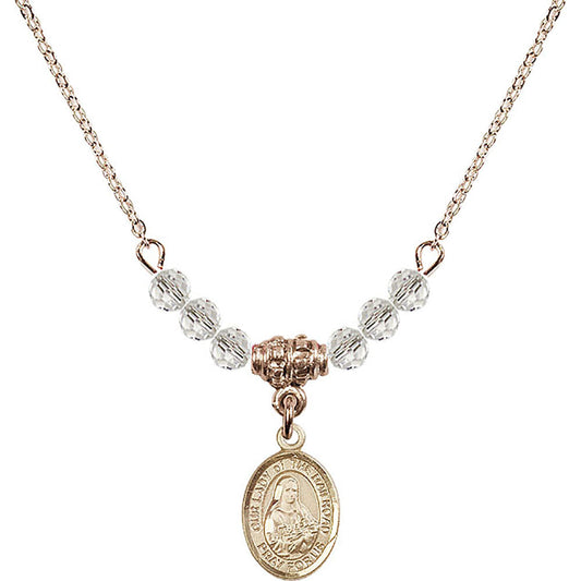 14kt Gold Filled Our Lady of the Railroad Birthstone Necklace with Crystal Beads - 9247