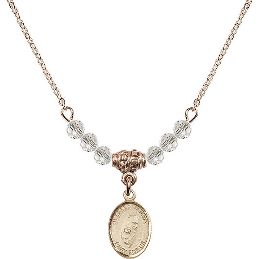 14kt Gold Filled Blessed Trinity Birthstone Necklace with Crystal Beads - 9249