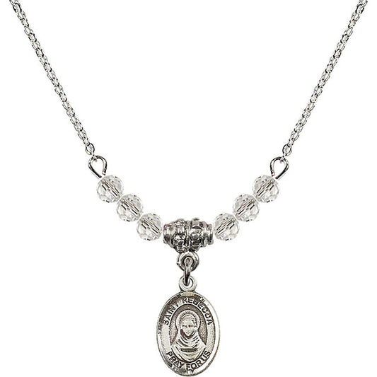 Sterling Silver Saint Rebecca Birthstone Necklace with Crystal Beads - 9252