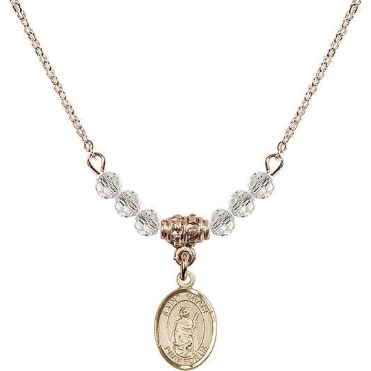 14kt Gold Filled Saint Grace Birthstone Necklace with Crystal Beads - 9255