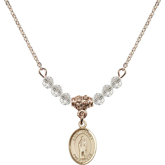 14kt Gold Filled Saint Samuel Birthstone Necklace with Crystal Beads - 9259