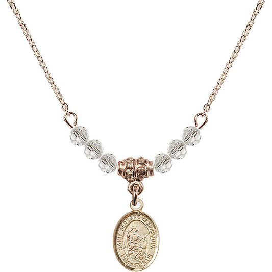 14kt Gold Filled Saint Bernard of Montjoux Birthstone Necklace with Crystal Beads - 9264