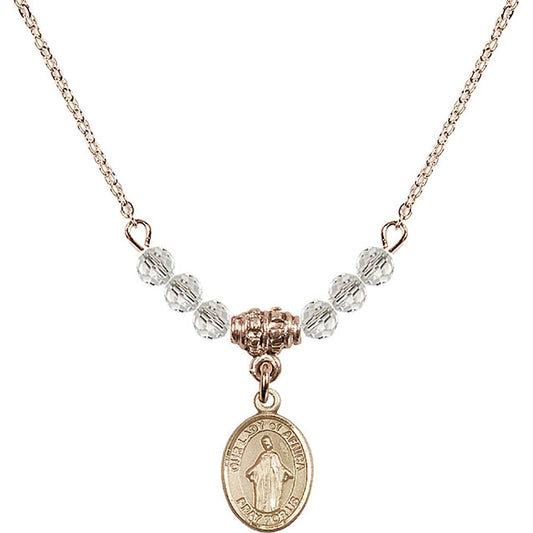 14kt Gold Filled Our Lady of Africa Birthstone Necklace with Crystal Beads - 9269