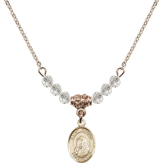 14kt Gold Filled Saint Bruno Birthstone Necklace with Crystal Beads - 9270