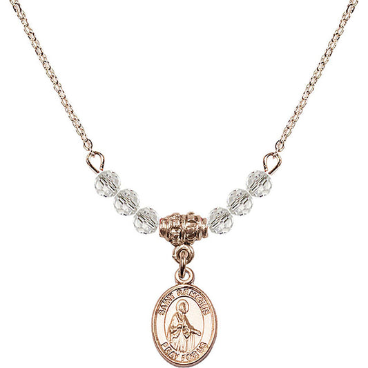 14kt Gold Filled Saint Remigius of Reims Birthstone Necklace with Crystal Beads - 9274