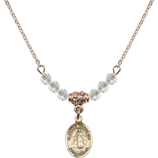 14kt Gold Filled Blessed Karolina Kozkowna Birthstone Necklace with Crystal Beads - 9283