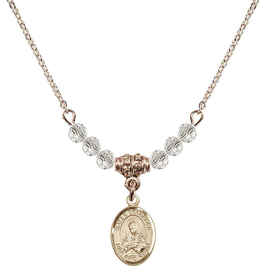 14kt Gold Filled Mater Dolorosa Birthstone Necklace with Crystal Beads - 9290
