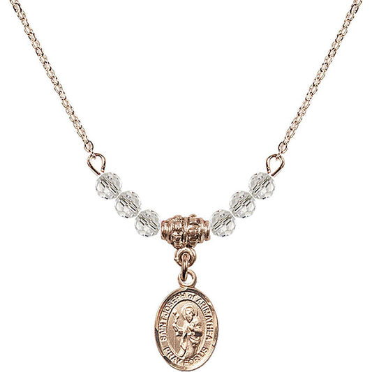14kt Gold Filled Saint Joseph of Arimathea Birthstone Necklace with Crystal Beads - 9300