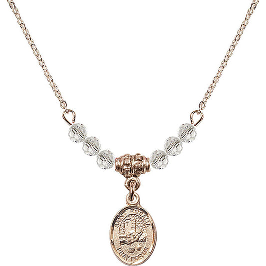 14kt Gold Filled Saint Rosalia Birthstone Necklace with Crystal Beads - 9309