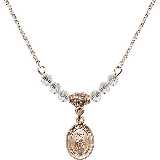 14kt Gold Filled Saint Ronan Birthstone Necklace with Crystal Beads - 9315