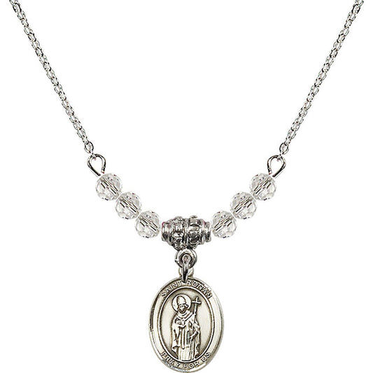 Sterling Silver Saint Ronan Birthstone Necklace with Crystal Beads - 9315