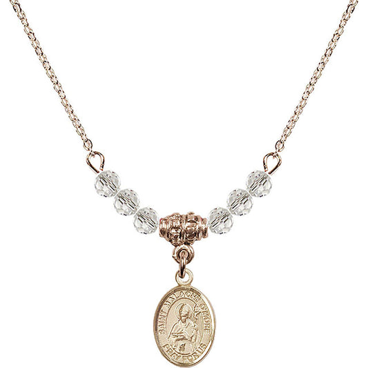 14kt Gold Filled Saint Malachy O'More Birthstone Necklace with Crystal Beads - 9316