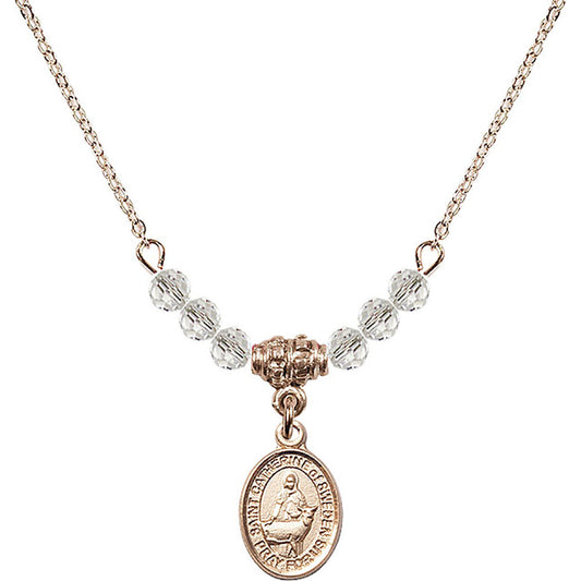 14kt Gold Filled Saint Catherine of Sweden Birthstone Necklace with Crystal Beads - 9336