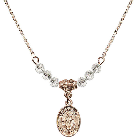 14kt Gold Filled Saint Clement Birthstone Necklace with Crystal Beads - 9340
