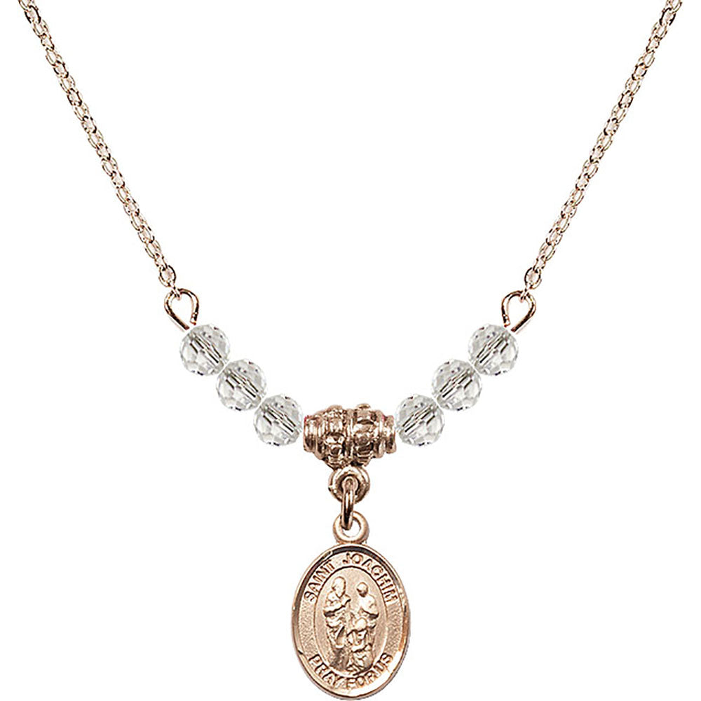14kt Gold Filled Saint Joachim Birthstone Necklace with Crystal Beads - 9348