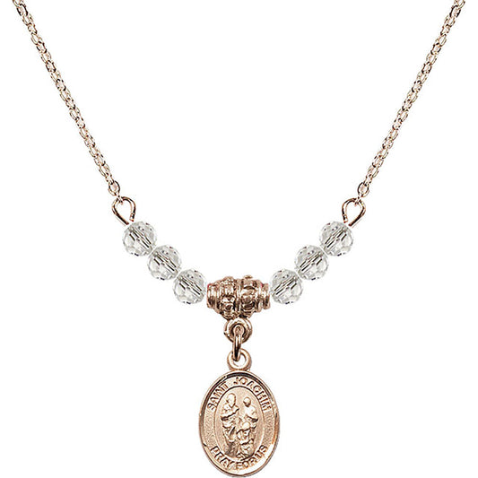 14kt Gold Filled Saint Joachim Birthstone Necklace with Crystal Beads - 9348