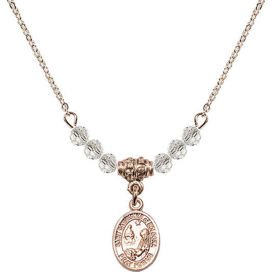 14kt Gold Filled Saint Catherine of Bologna Birthstone Necklace with Crystal Beads - 9354