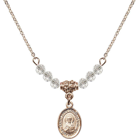 14kt Gold Filled Saint John Licci Birthstone Necklace with Crystal Beads - 9358
