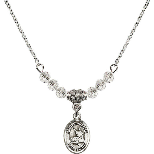 Sterling Silver Saint John Licci Birthstone Necklace with Crystal Beads - 9358