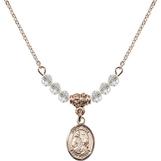 14kt Gold Filled Saint Fina Birthstone Necklace with Crystal Beads - 9364