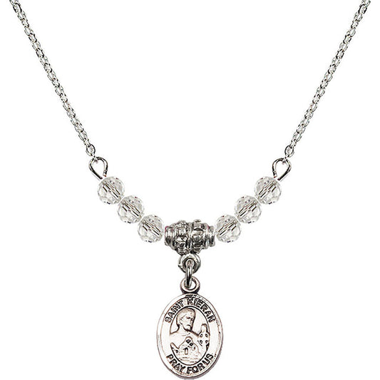Sterling Silver Saint Kieran Birthstone Necklace with Crystal Beads - 9367