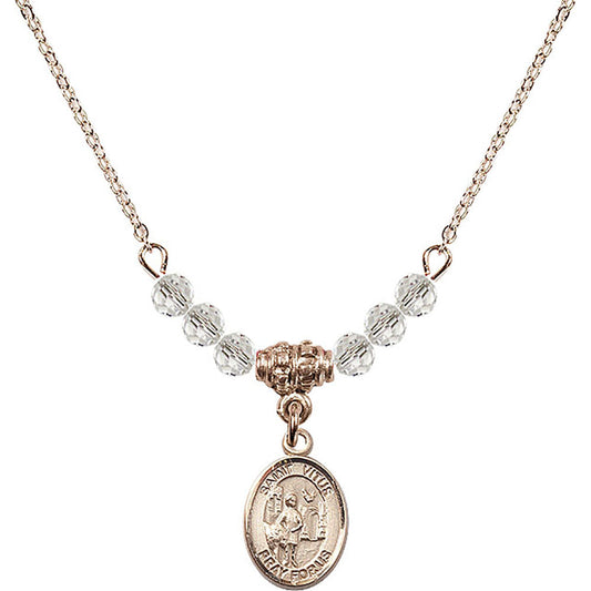14kt Gold Filled Saint Vitus Birthstone Necklace with Crystal Beads - 9368