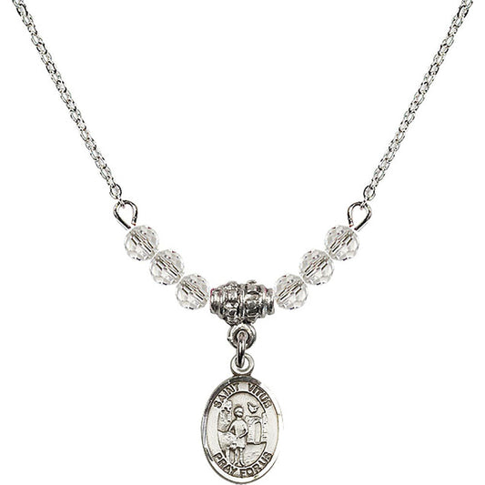 Sterling Silver Saint Vitus Birthstone Necklace with Crystal Beads - 9368