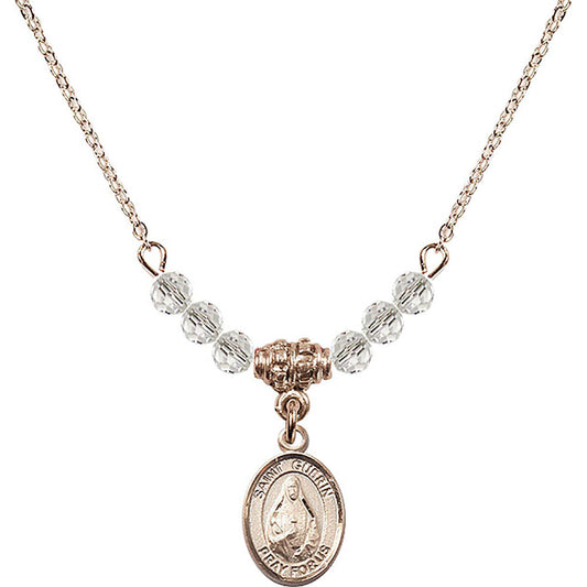 14kt Gold Filled Saint Theodora Birthstone Necklace with Crystal Beads - 9382