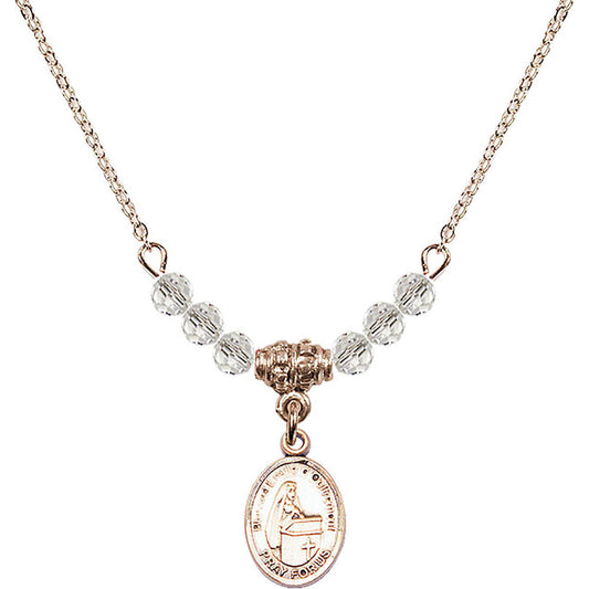 14kt Gold Filled Blessed Emilee Doultremont Birthstone Necklace with Crystal Beads - 9390