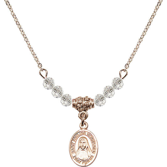 14kt Gold Filled Saint Pauline Visintainer Birthstone Necklace with Crystal Beads - 9391
