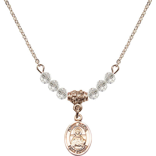 14kt Gold Filled Saint Daria Birthstone Necklace with Crystal Beads - 9396